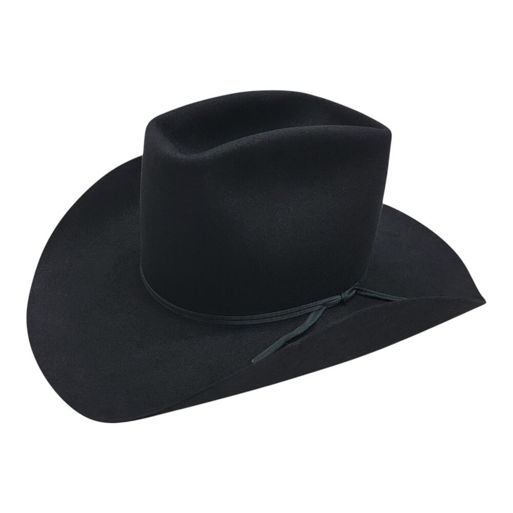 Vintage American Hat Co 4X Black Felt Cowboy Hat Size 7 1/4 Houston TX Western